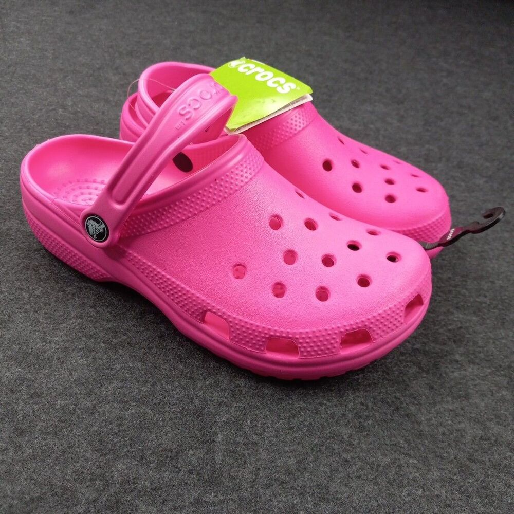 Crocs Pink Clogs Womens 9 Mens 7 Classic Comfort Work Professional Footwear NWT - Picture 2 of 10